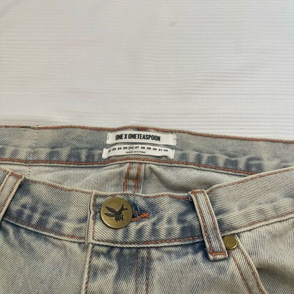 NWT One X One Teaspoon Destroyed Denim Diamonde Hustlers Shorts Size 26 New - Picture 7 of 11